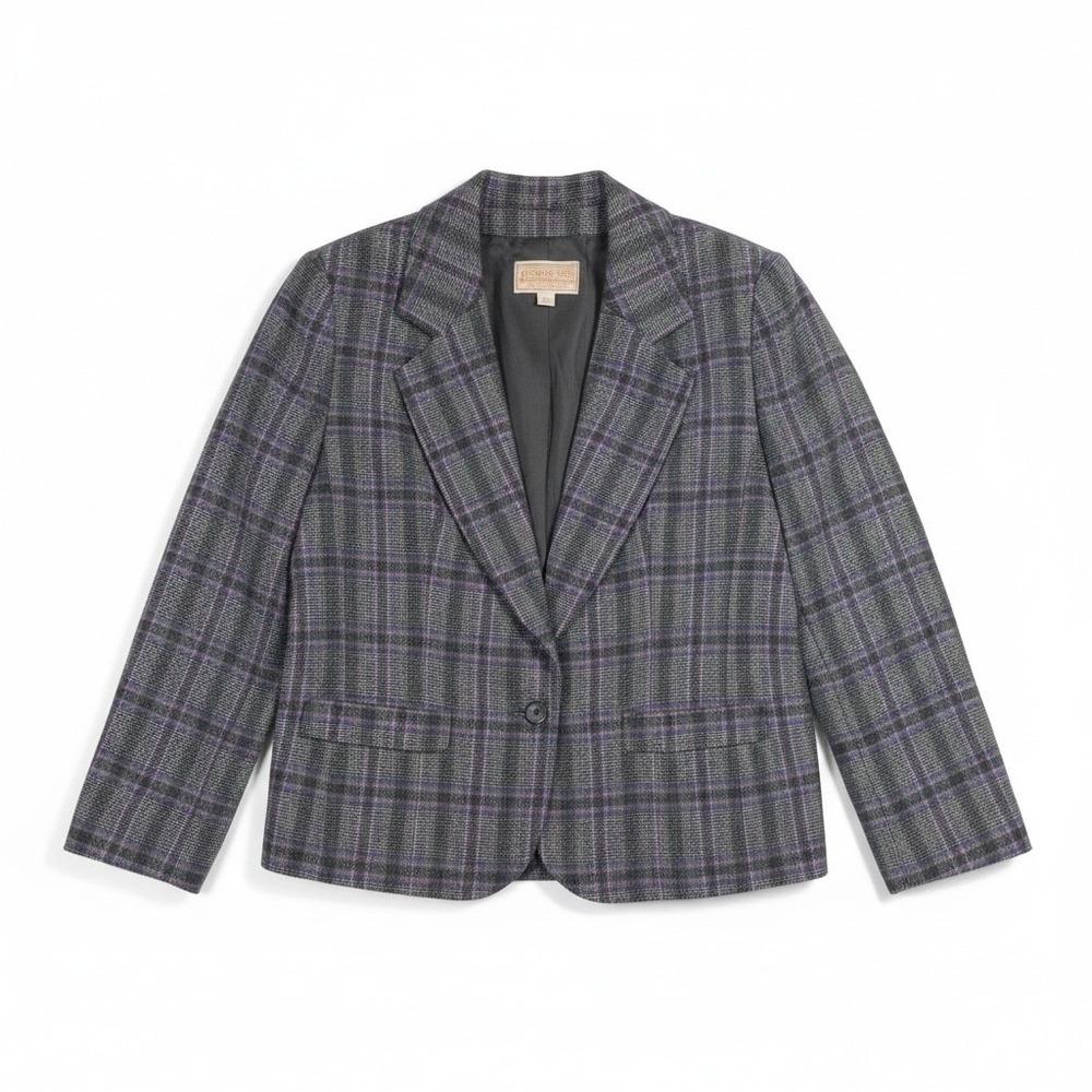 Pendleton Plaid Wool Vintage Button Preppy Academia Blazer Jacket Womens 8